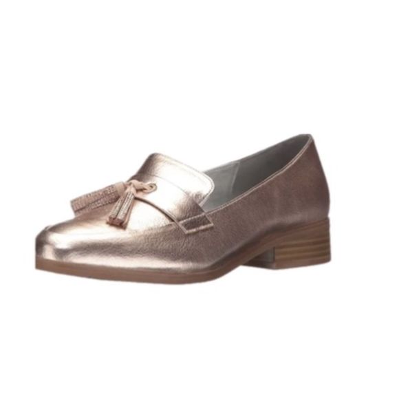 Kenneth Cole Reaction Jet Forward Rose Gold Pink Metallic Loafers w/ Tassel - Picture 2 of 4
